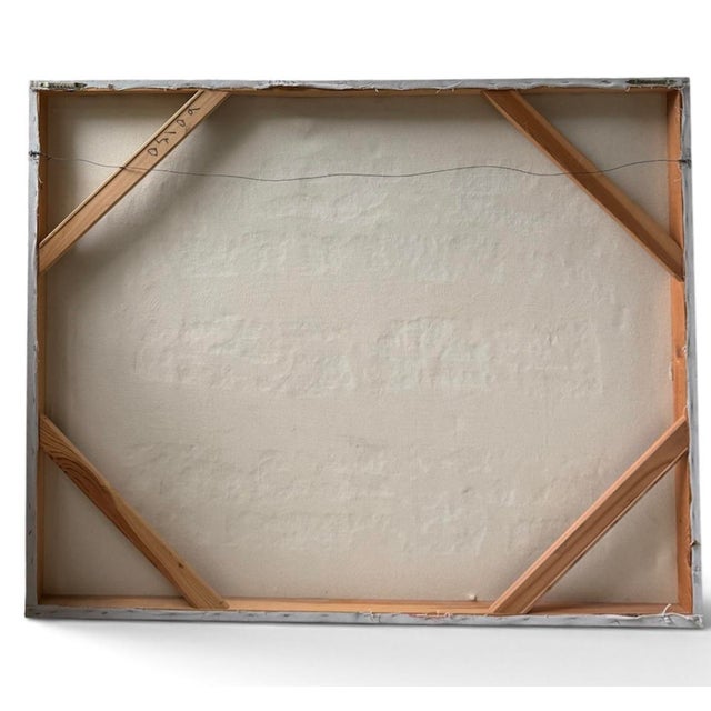 Large Post-Modern 1980s Jeri Ledbetter Signed Abstract Mixed Media Painting For Sale - Image 10 of 12