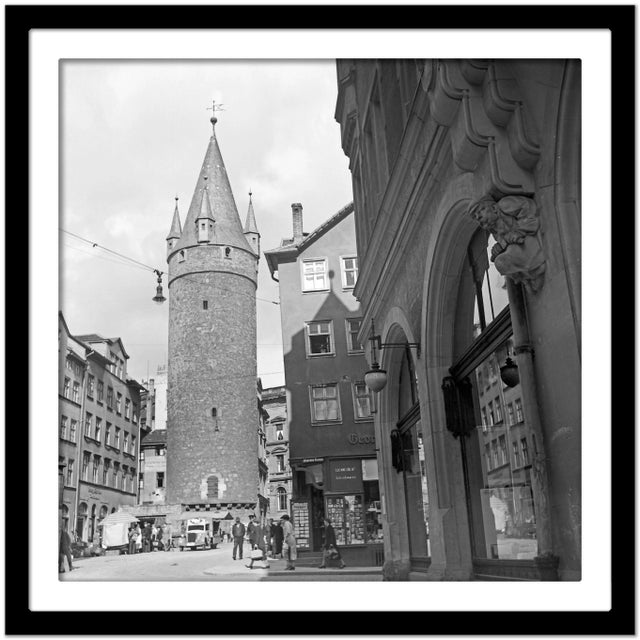 Druselturm Tower at the Old City of Kassel, Germany, 1937, Printed 2021 For Sale - Image 4 of 5