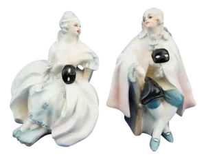 20th Century Stoneware Ceramic Couple of Lady and Dandy with Venetian Masks by Guido Cacciapuoti, Italy, Set of 2