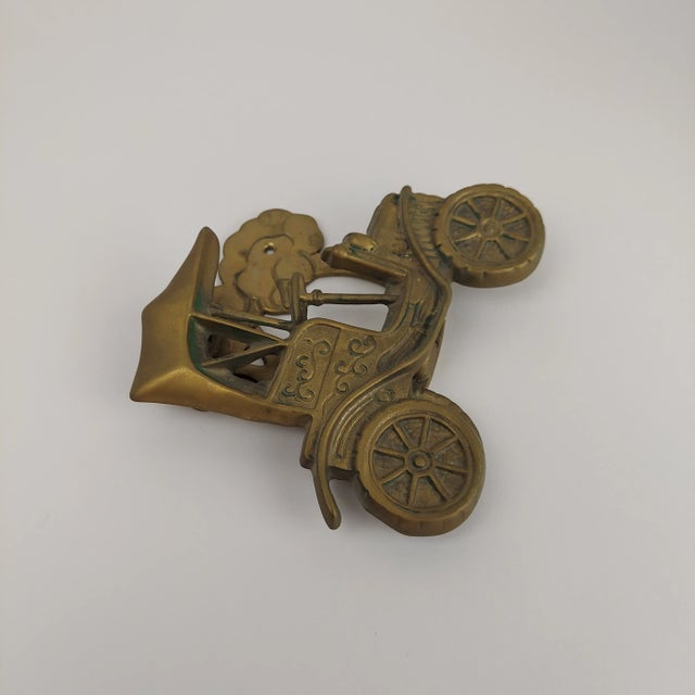 Brass Mid-Century Brass Car Door Knocker Made by Int'l Express Mfg., Model-T Door Knocker For Sale - Image 8 of 12