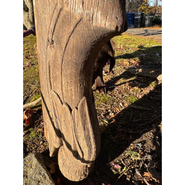 Farmhouse 1990s Large Architectural Salvage Indian Carved Wood Arch For Sale - Image 3 of 6