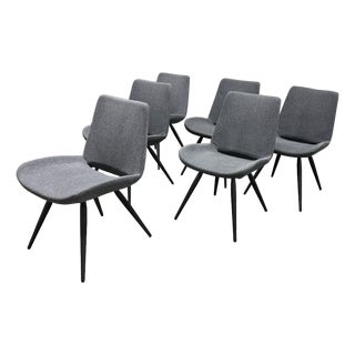 Control Brand Modern Felt Dining Chairs, Set of Six For Sale