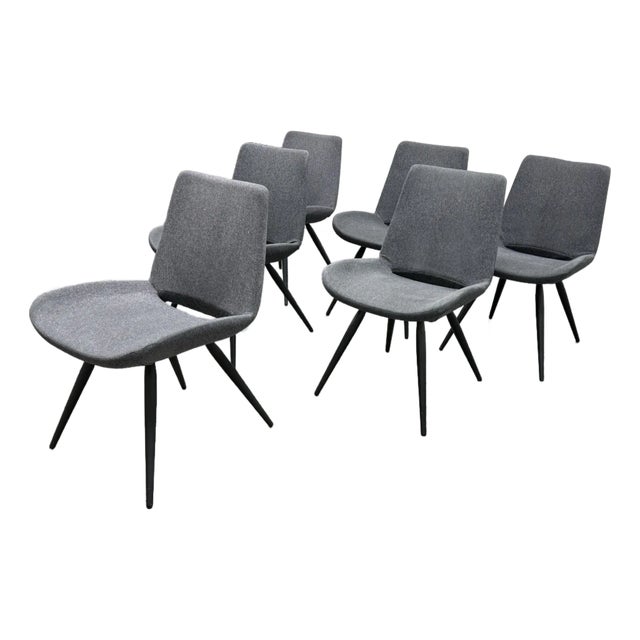 Control Brand Modern Felt Dining Chairs, Set of Six For Sale