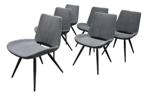 Control Brand Modern Felt Dining Chairs, Set of Six
