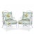 A pair of refined outdoor dining armchairs by Century Furniture, designed with a compact footprint suitable for outdoor...
