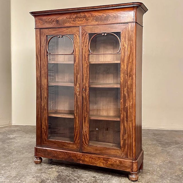 19th Century French Louis Philippe Period Mahogany Bookcase is a stunning representation of the style, with its very...