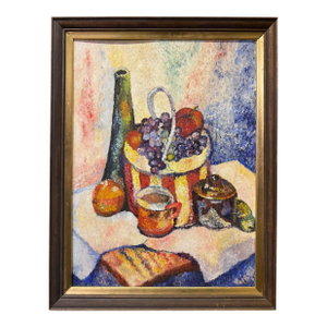 A Continental Impressionist Oil on Board Still Life Painting