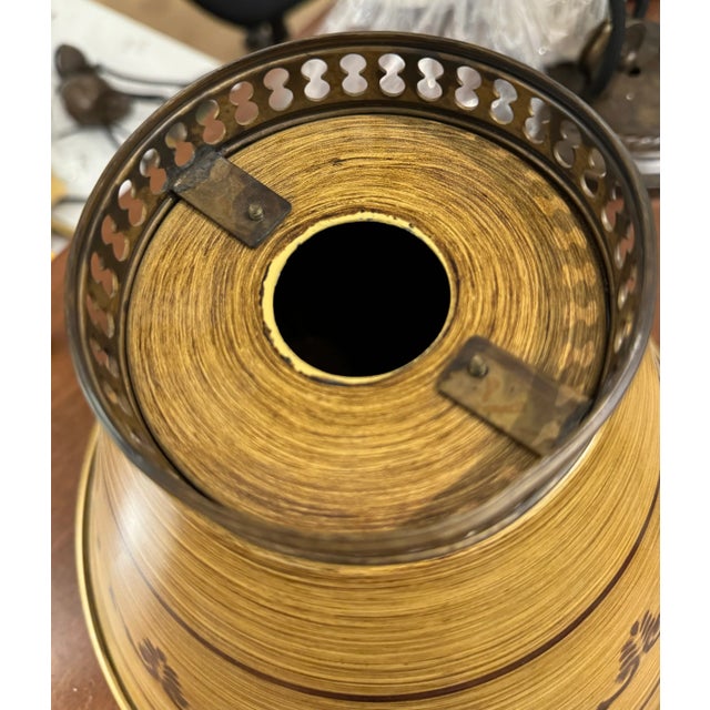 Vintage Italian Hand Painted Metal Lamp Shade For Sale In Atlanta - Image 6 of 6