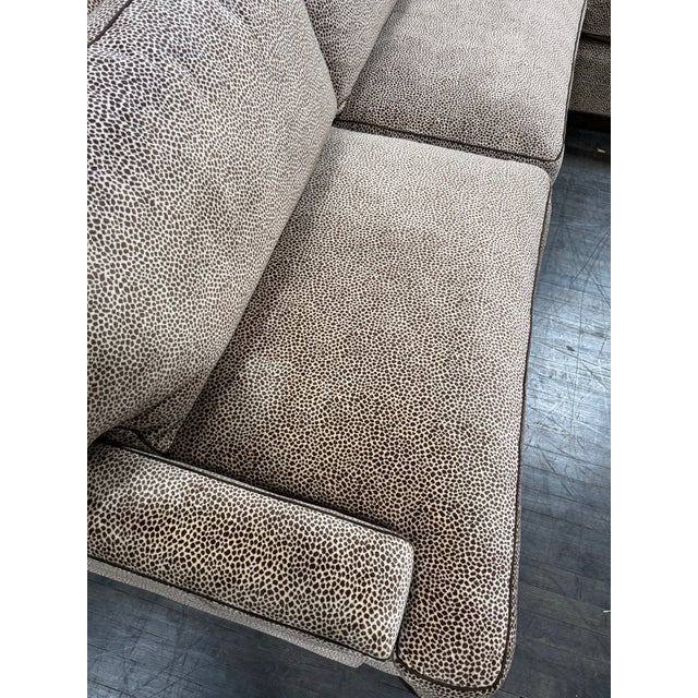 Brown Bespoke Crushed Velvet Leopard Sectional For Sale - Image 8 of 12
