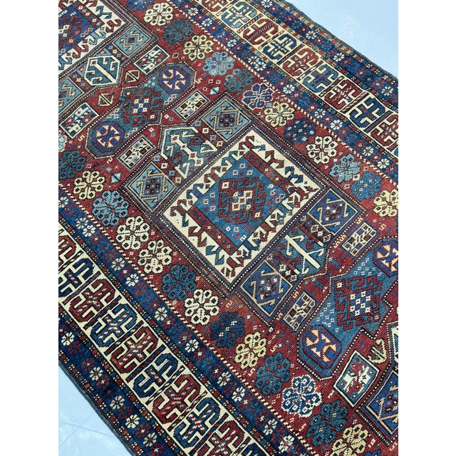 Antique Caucasian Kuba Rug 3’7” X 7’7" For Sale - Image 4 of 5