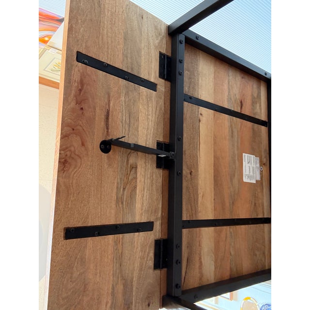 Wood West Elm Box Frame Drop Leaf Dining Table For Sale - Image 7 of 12