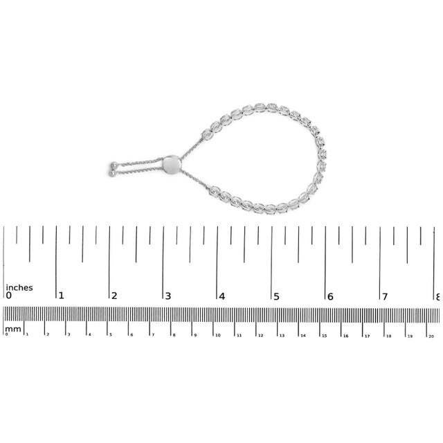Early 21st Century 14K White Gold 6.00 Cttw Diamond 4”-10” Adjustable Bolo Tennis Bracelet (I-J Color, I1-I2 Clarity) For Sale - Image 5 of 5
