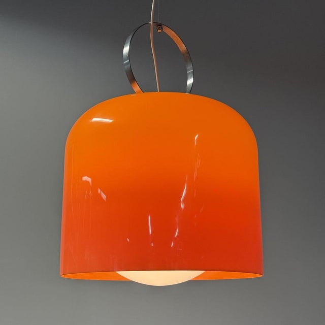 Orange Alvise Pendant Lamp by Luigi Massoni for Guzzini, Italy, 1970s For Sale - Image 6 of 8