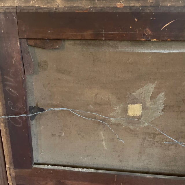 Textile Mid 19th Century Victorian Portrait Painting of a Lady, Framed For Sale - Image 7 of 8