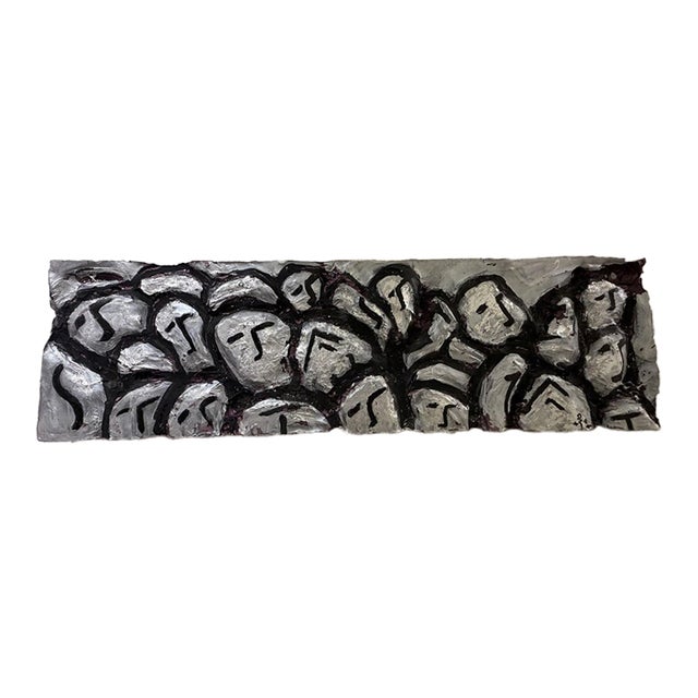 Arturo Rovirosa "Heads" Metallic Relief Panel, Homage to Juan Sanchez Haro For Sale