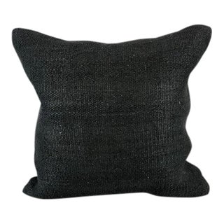 20 x 20 Hemp Pillow Turkish Cushion Natural Grayish Black Pillow Cushion Cover For Sale