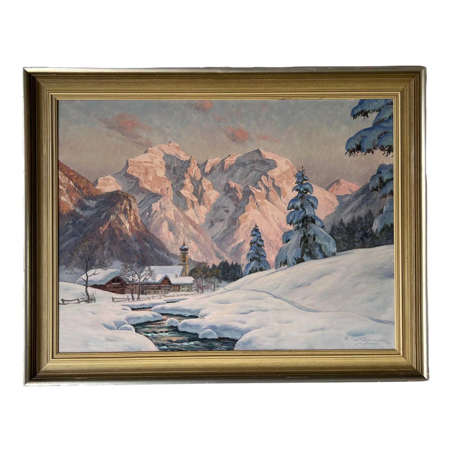 Swiss Alps. Winter Painting by Liliya Khomyakova | Saatchi