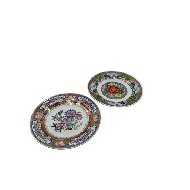 Vintage Chinese Famille Rose Decorative Plates - A Pair For Sale In Birmingham - Image 6 of 12