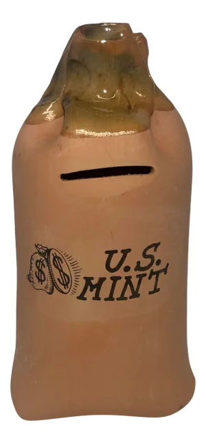U.S. Mint Italy Ceramics Scuro Bisignano Terracotta Money Bag Bank