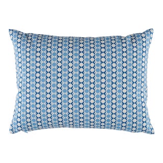 Schumacher Posy I/O 12" Lumbar Pillow In Indigo For Sale