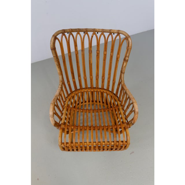 Danish Rattan Lounge Chair by Tove Kindt-Larsen for R. Wengler, 1940s For Sale - Image 18 of 18