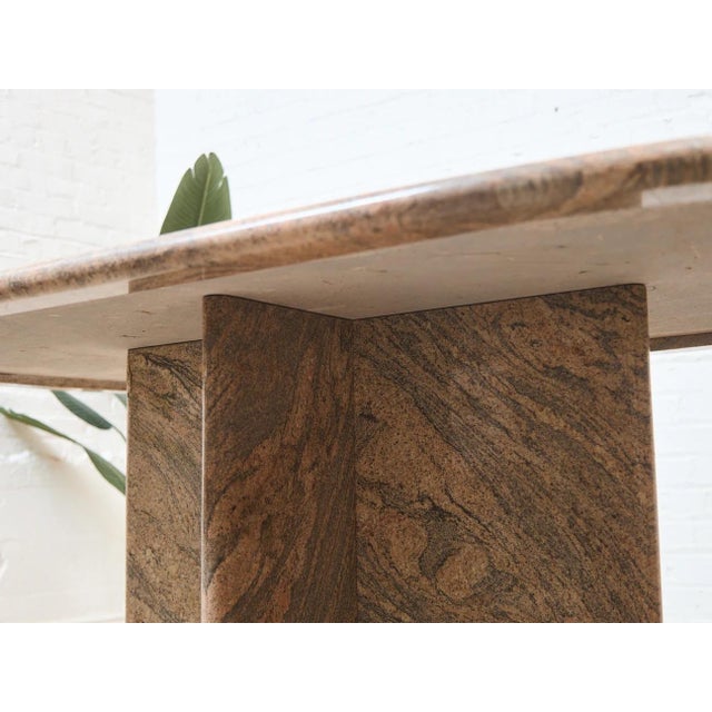 Modern Mid 20th Century Post Modern Pink and Beige Granite Stone Dining Table For Sale - Image 3 of 9