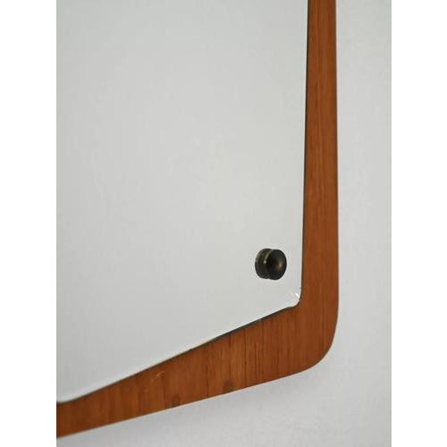 Danish Wall Mirror in Teak, 1960s For Sale - Image 3 of 7
