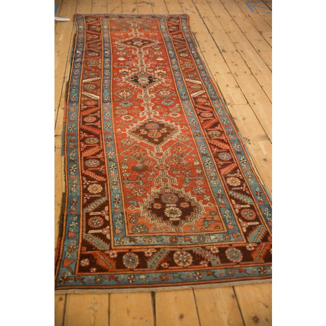 Old New House 1910s Vintage Northwest Persian Stepped Medallion Wool Rug Runner For Sale - Image 4 of 13