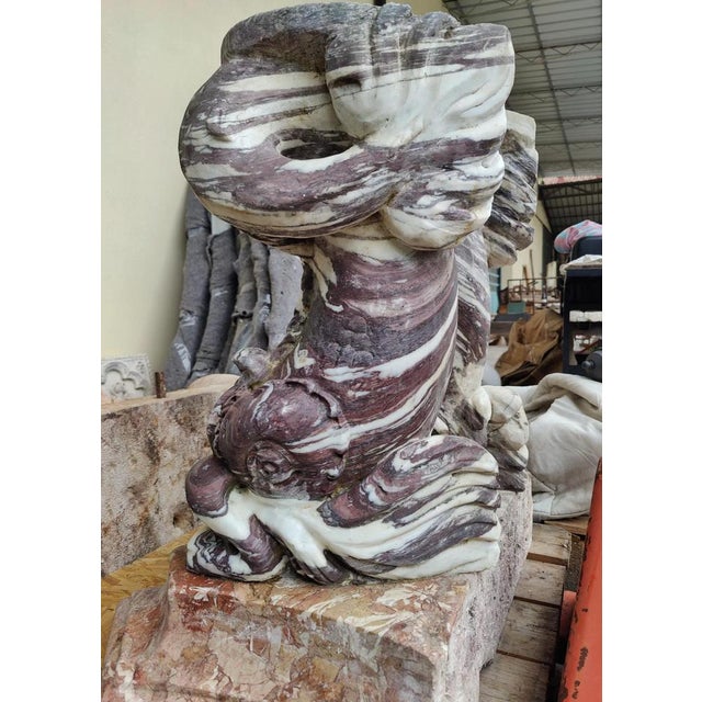 Wall Fountain in Breccia Pernice and Giallo Siena Marble, 19th Century For Sale - Image 10 of 12