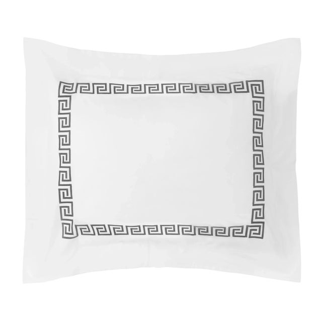 Greek Key Standard Sham, Charcoal