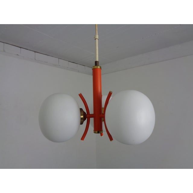 Space Age Sputnik Ceiling Lamps with Glasses by Richard Essig, Germany, 1970s, Set of 2 For Sale - Image 3 of 18
