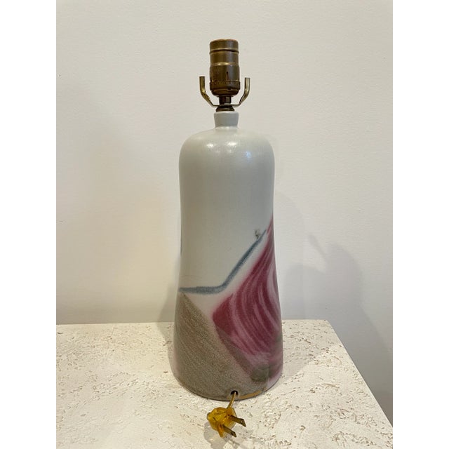 Mid Century Ceramic Arts Lamp For Sale - Image 4 of 7