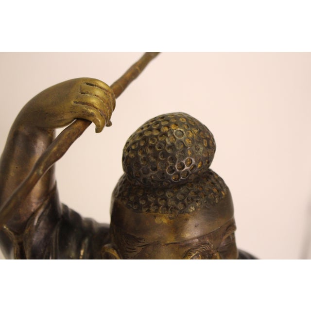 Circa 1912-26 Japanese Bronze of Ebisu, the God of Luck For Sale - Image 11 of 12