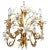 Italian Hollywood Regency Gilt Tole Lily Four-Light Chandelier, 1960s For Sale