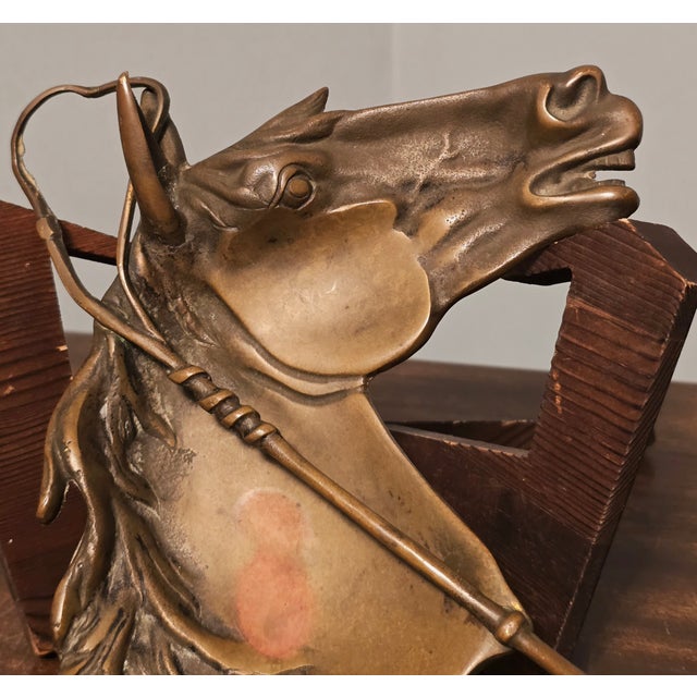 Vintage St. Louis Car Company Brass Horse‑Head Ashtray – Railway Industrial Decor For Sale - Image 4 of 12