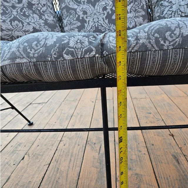 Late 20th Century Outdoor Patio Wrought Iron Bench in Great Condition With Plush Cushions For Sale - Image 13 of 13