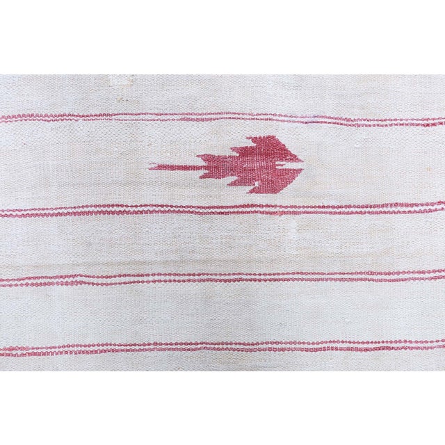 Doris Leslie Blau Mid-Century Indian Dhurrie White Flatweave Cotton Rug For Sale - Image 4 of 8