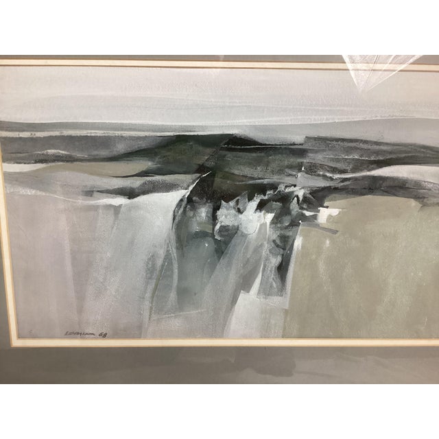 1960s Mendocino Winter by Donald Louthian Framed Watercolor For Sale In New York - Image 6 of 9