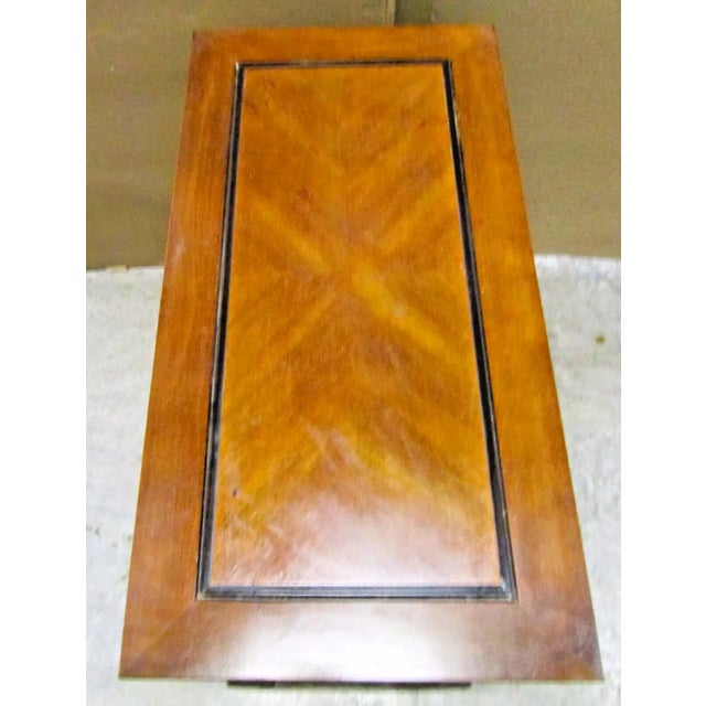 Brown 1960s Vintage Broyhill Walnut Parquetry Asian Console Cabinet 3230-19 For Sale - Image 8 of 12