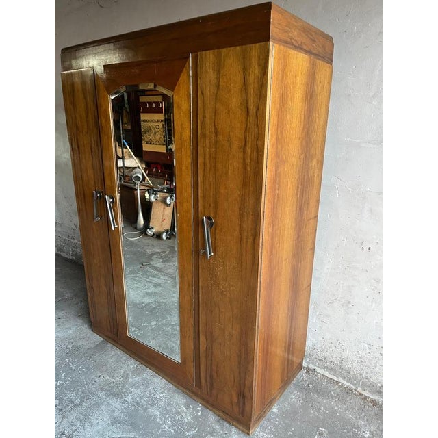Art Deco Wardrobe with Mirror, 1930s For Sale - Image 9 of 13