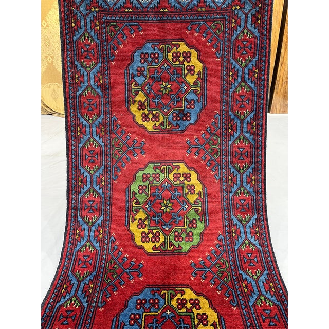 Red Red Filpa Elephant Foot Tribal Oriental Runner Rug, 2'9" X 6'6" For Sale - Image 8 of 16