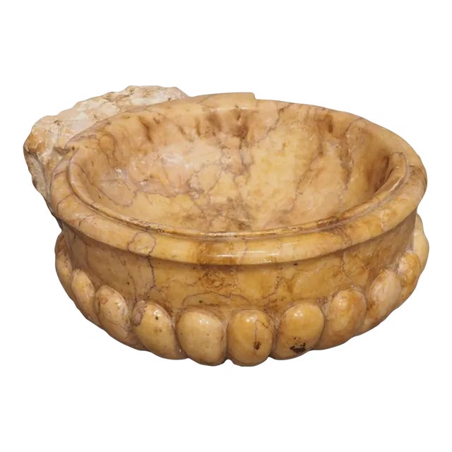Circular Lobed Marble Font Basin From Italy For Sale