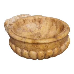 Circular Lobed Marble Font Basin From Italy