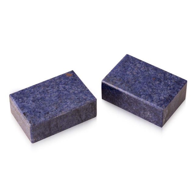 Vintage Italian Sodalite Stone Boxes, 1960s, Set of 2 For Sale - Image 10 of 10