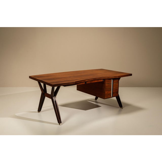 Mid-Century Modern Writing Desk in Rosewood by Ennio Fazioli for MIM Roma, Italy, 1958 For Sale - Image 3 of 18