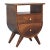 Curved Chestnut Mango Wood Nightstand With Drawers For Sale