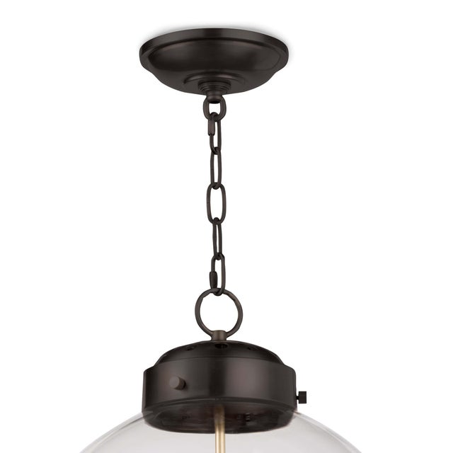 Transitional Regina Andrew Globe Pendant in Oil Rubbed Bronze and Natural Brass For Sale - Image 3 of 5