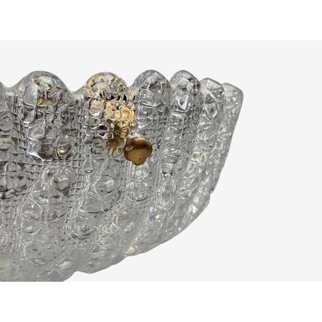 1960s Carl Fagerlund, Chandelier, Textured Glass, Brass For Sale - Image 9 of 12