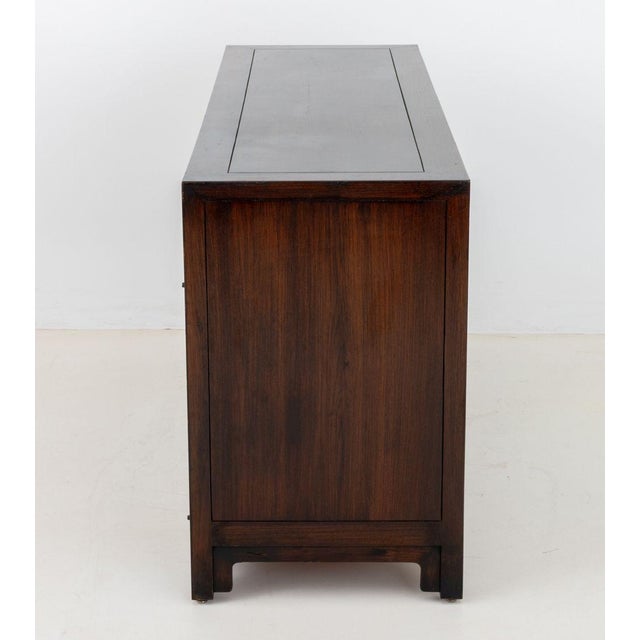 Wood Late 20th Century Asian Modern Brass Mounted Mahogany Sideboard For Sale - Image 7 of 9