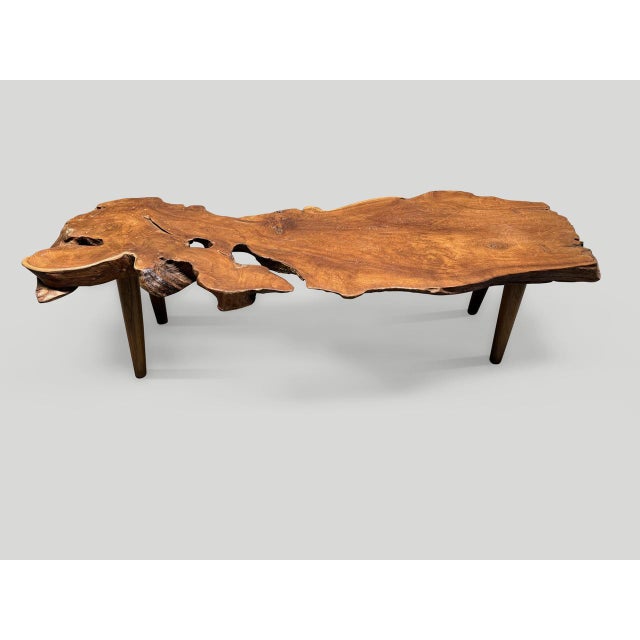 Andrianna Shamaris Sculptural Organic Teak Wood Coffee Table For Sale - Image 17 of 18